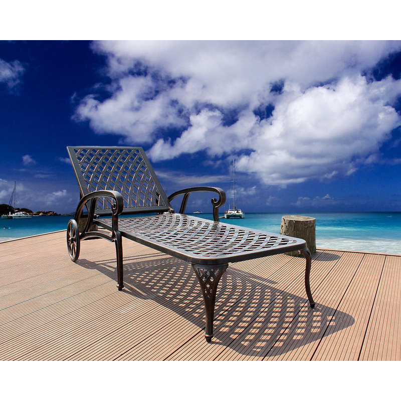 Canora Grey Chaise Lounge Outdoor Chair, Aluminum Pool Side Sun Lounges With Wheels Adjustable